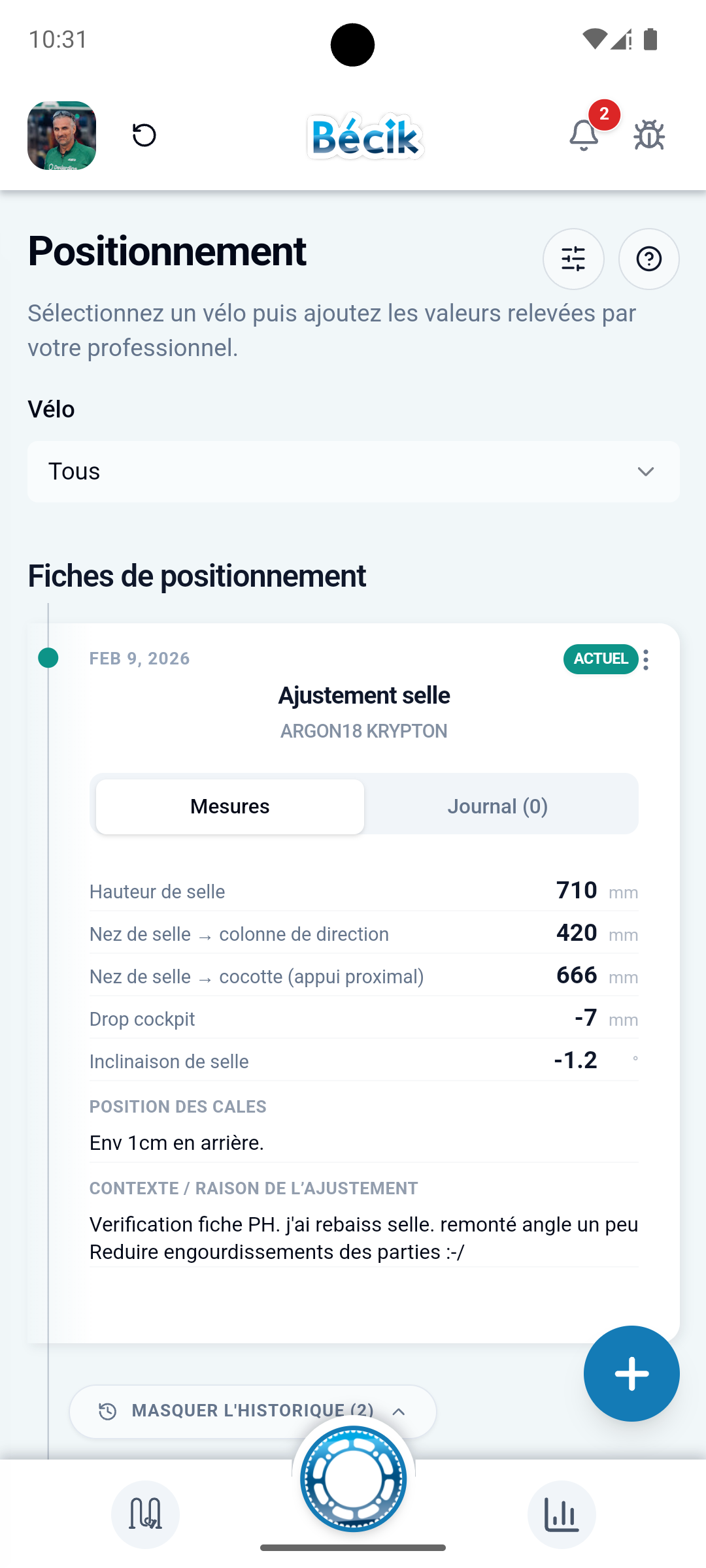 Capture d’écran Bécik – Positionnement